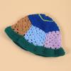 Chapéu de outono e inverno Chapéu de pescador de crochê artesanal japonês com trança vazada Chapéu de bacia pequeno feminino versátil para outono e inverno Chapéu de lã