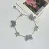 Pulsera de Mariposa de Cristal Nueva Primavera y Verano 2025 Lujo Asequible Nicho Gama Alta Dulce Elegante Fresco Estilo Pulsera para Mujeres