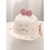 Gorro para Bebé Otoño e Invierno Dulce Lazo Sombrero de Pescador Bebé Niña Meses Pequeños Resistente al Viento Ajustable Primavera y Otoño Sombrero de Cuenca