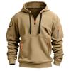 S-5XL Suéter para Hombre de Primavera y Otoño Transfronterizo, Sudadera con Capucha, Cierre de Cremallera, Multibolsillos, Jersey Deportivo Casual para Hombre