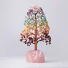 Grava de cristal natural tejida con alambre de cobre, árbol de la vida con base de cristal rosa, árbol de la fortuna, decoración de oficina, regalo de vacaciones
