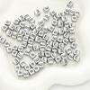 6*6 Letras Inglesas Acrílicas Cuentas Cuadradas de Plata Antigua Cuentas Sueltas Cadena para Teléfono Móvil Kit de Materiales para DIY Pulsera Accesorios para Collar