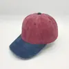 Nova boné de beisebol versátil e estiloso, de algodão puro, com blocos de cor, lavado, vintage, 100% algodão, com copa macia