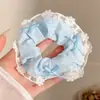 Goma para el pelo con lazo dulce para niñas, elegante goma de encaje para coletas bajas y peinados de moño