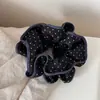Borde de mezclilla lunares dulce versátil scrunchie nuevo estilo casual coleta baja faja para la cintura accesorio de pelo de alta gama