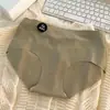Sistema de Cores Morandi de Verão Roupa Íntima Feminina Sem Costura de Cintura Média Feminina Proteína de Seda de Amora 7A Antibacteriana Cueca para Adolescente