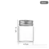 Botella de Vidrio de 47 mm de Diámetro con Múltiples Capacidades y Tapa de Aluminio Plateada, Botella de Vidrio Transparente para Medicina, Botella de Vidrio de Goji Negro
