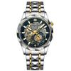 Reloj de Pulsera para Hombre 2025 Nuevo Transfronterizo con Banda de Acero Inoxidable, Reloj Calado, Europeo y Americano, de Negocios, Simple, de Cuarzo, Resistente al Agua
