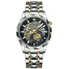 Reloj de hombre con correa de acero inoxidable Amazon transfronterizo, estilo europeo y americano, de negocios, de cuarzo, esqueleto, impermeable, decoración, Provincia de Guangdong
