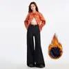 Pantalones de Pana de Pierna Ancha Sueltos Estilo Popular Yunheyu Trece Líneas Caídos Hasta el Suelo Más Fáciles de Combinar Jeans de Pierna Recta para Mujer