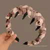 Diadema de corona alta estilo coreano, diadema de borde ancho, diadema para lavarse la cara con dientes, accesorio para el cabello de tela a cuadros de alta gama