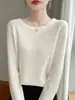 Suéteres de tricô para primavera e outono, blusas básicas no atacado, imitação de alta qualidade, novos estilos para usar por baixo, casacos, suéteres de gola redonda com mangas compridas para moda feminina