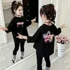 Camiseta de manga larga para niña, camiseta básica para niños, top de algodón puro con cuello redondo para bebé de otoño, ropa nueva de otoño para niñas pequeñas, ropa para niños