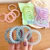Serie de dulces de verano banda para el pelo de línea telefónica para niñas cuerda para el pelo de color degradado simple banda de goma con bola de coleta de alta elasticidad lote