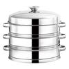 Vaporera pequeña para bollos al vapor comercial de acero inoxidable vaporera para dumplings al vapor bocadillos del condado de arena vaporera binaural pequeña fabricantes venta al por mayor
