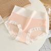 Ropa interior nueva para mujer japonesa de cintura alta, ligera, para abdomen recogido, cómoda, sin marcas, transpirable, para niñas, calzoncillos frescos de contraste