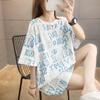 Playera de Manga Corta de Algodón Puro a la Moda para Mujer, Estilo Coreano Moda Ins 2024 Nuevo Verano Top de Mujer Talla Grande, Largo Medio