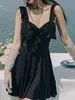 Traje de baño de una pieza con lazo estilo Ins del sudeste asiático, Femenino Pura Deseo, Traje de baño conservador para aguas termales, Cubre vientre ligeramente abultado, Distribución