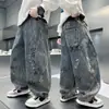 Pantalones para Niños Primavera y Otoño 2026 Estilo Nuevo Niños Grandes Primavera Corte Holgado Conjunto de Primavera para Niños Jeans Rectos Geniales para Niños