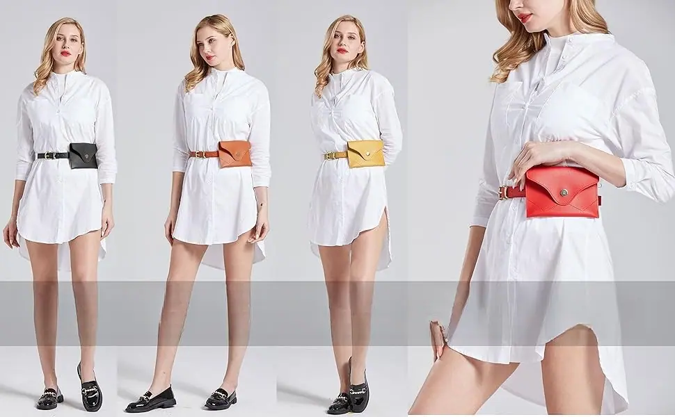 TeeYee Women Girls Removable Belt with Mini Purse Fanny pack 