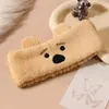 Faixa de Cabeça com Orelhas de Urso de Desenho Animado Faixa para Lavar o Rosto Meninas Removedor de Maquiagem Cobertura para Cabelo Veludo Coral Lenço de Cabeça para Confinamento Acessórios de Cabelo Alargados