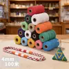 Corda de Algodão Colorida de Três Fios 4mm em Estoque do Fabricante para Pulseira DIY, Decoração de Tapeçaria, Amarração e Cordão