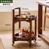 Mesa Lateral de Sofá de Madeira Maciça, Mesinha de Centro Pequena para Sala de Estar, Carrinho Móvel com Rodas, Mesa de Cabeceira, Estante de Armazenamento, Mesa Pequena