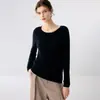 Suéter feminino de cashmere, suéter de cashmere de cabra com gola redonda, nova base de tricô slim fit para outono e inverno, cashmere de manga longa