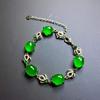 Fabricantes de calcedônia atacado pulseira de prata s925 com calcedônia verde incrustada pulseira de jade de calcedônia fornecimento ao vivo