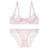 Lingerie Sexy de Renda Europeia e Americana para Mulheres com Seios Grandes, Anti-Queda, Tamanho Grande, Conjunto de Lingerie Ultra Fina Pura Francesa
