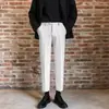 Pantalones de vestir cropped ajustados para hombre talla grande, pantalones de vestir casuales rectos de moda con efecto de caída