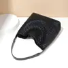 Bolso de Hombro Tejido de Moda para Mujer, Bolso de Mano Grande de PU, Bolso Fresco de Verano para Mujer, Bolso para Documentos, Neceser