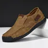 Zapatos de Hombre cosidos a mano para Amazon Zapatos Casuales para Conducir Mocasines sin cordones de Cuero para Hombre de corte bajo talla extra