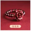 Anel de Garnet Rosa Natural Pixiu de Cinábrio para Dedo Indicador Feminino Anel Elástico Ano do Zodíaco Anel de Cauda Feminino Dropshipping