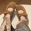 Zapatos Mary Jane de Suela Gruesa para Aumentar Altura con Borrego para Mujer, Otoño e Invierno 2024, Zapatos Peludos Casuales con Velcro