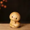 Colgante de Caricatura Tallada de los 12 Signos del Zodíaco de Sándalo Dorado, Adorno de Mano, Artesanía Coleccionable, Decoración Popular de Atracción Turística