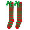 Meias de laço para meninas de Natal transfronteiriças Meias de outono e inverno de estilo britânico Meias de princesa europeias e americanas Meias de Natal para crianças