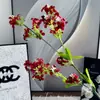 Flores Artificiais Vermelhas, Flores Artificiais Bordô, Flores Artificiais Phalaenopsis no Atacado, Flores de Casamento, Flores de Chão para Casamento