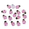 Lindas pegatinas decorativas de mariquita de siete estrellas con caparazón de resina, accesorios para el cabello de dibujos animados para niños, tapón decorativo pequeño de bricolaje, venta al por mayor