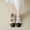 Zapatos Mary Jane de tacón grueso con correa única francesa, tacón grueso, estilo suave con faldas, zapatos pequeños de cuero, nueva moda 2026, estilo pequeño Chanel