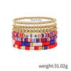 Pulseiras Transfronteiriças, Conjuntos de Pulseiras do Dia da Independência Americana, Joias de Argila Polimérica com Contas da Copa do Mundo dos EUA na Moda Atacado