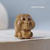 Sândalo Verde Esculpido Coelho Pequeno Escultura em Madeira Pingente Decoração para Bolsa de Celular Pingente de Coelho do Zodíaco Jacarandá Acessórios DIY