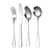 Faca e Garfo Estilo Ocidental Espessados Aço Inoxidável 1010 Talheres Colher de Mistura de Grau Alimentício Conjunto de Faca e Garfo de Hotel Faca para Steak