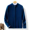 Cardigan de Lã com Zíper Novo da Primavera 2023 Suéter de Malha Cashmere Jaqueta Casual Solta Plus Size para Homens