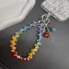 Corrente para Celular Pingente de Flor com Pérolas Gota de Água Dopamina de Verão Chaveiro de Design DIY Feito à Mão Decoração de Pulso