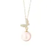 Collar de Cuentas de Concha de Plata de Ley S925 para Mujer, Lujo Accesible Nicho Cadena de Clavícula de Gama Alta Colgante de Mariposa Día de San Valentín Chino Borla de Amor Dulce