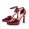 Tacones de aguja sexys y elegantes de punta fina, sandalias de tacón alto abiertas con plataforma, cómodas y fáciles de llevar