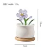 Vidrio Violeta Zibo Flor Artificial Planta Verde Regalo del Día de la Madre Planta en Maceta Transfronteriza Decoración Arte Floral de Alta Gama