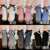 Meias com Laço de Renda para Mulheres, Meias de Cano Médio, Acessórios Tendência Outono e Inverno Estilo Coreano, Meias Largas, Meias de Algodão Cinza Estilo Miu