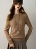 Suéter de cashmere 100% puro de sete agulhas espessado para mulheres, gola redonda, mangas compridas, tricô pullover, casual, versátil, camada base